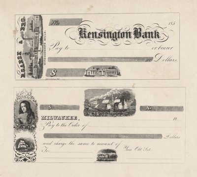 Banconota per la Banca di Kensington, 1850 da Augustus Kollner